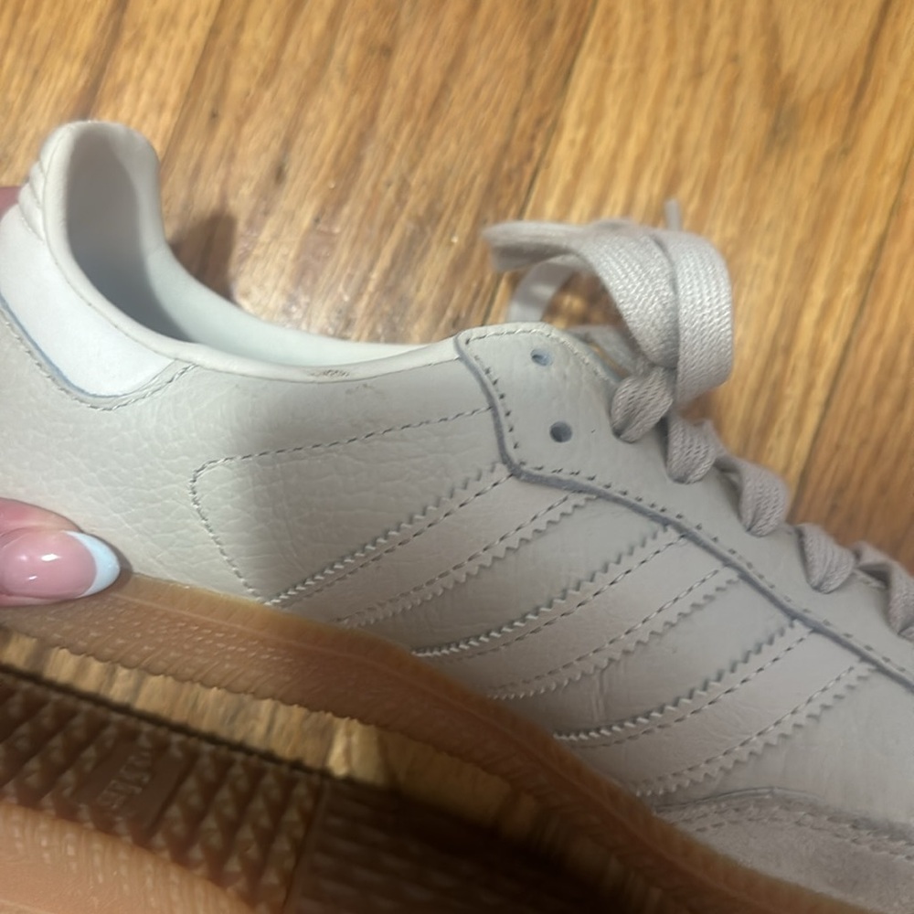 adidas Samba Sneakers in Cream with Gum Sole - Picture 10 of 10